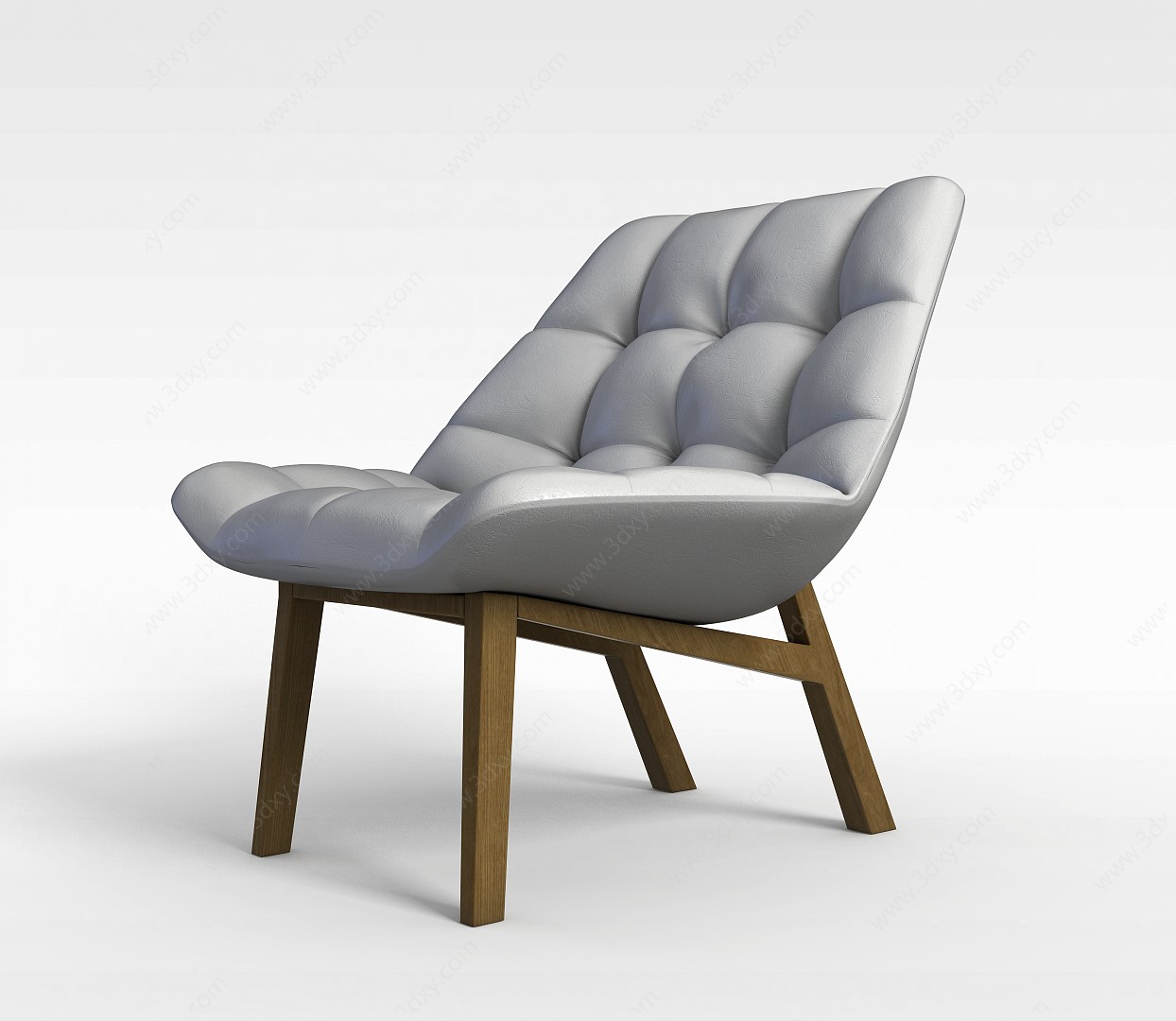 现代皮质软靠沙发椅3D模型