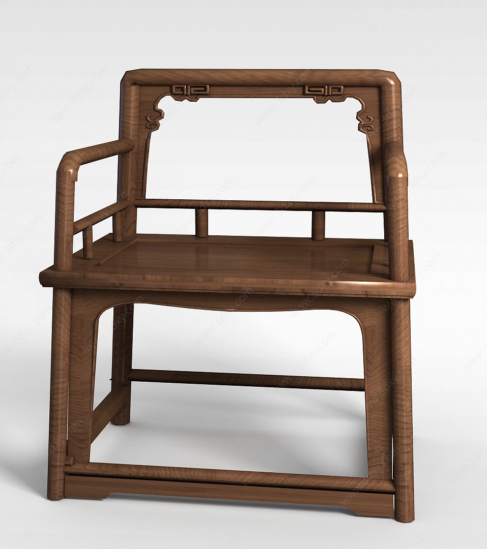 中式实木太师椅3D模型