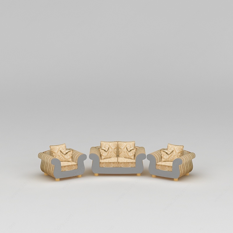 欧式沙发三件套3D模型