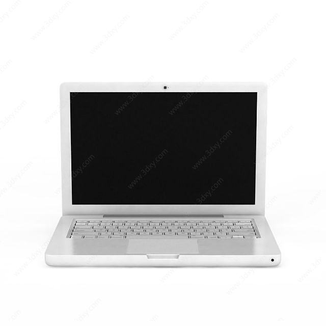 白色笔记本电脑3D模型