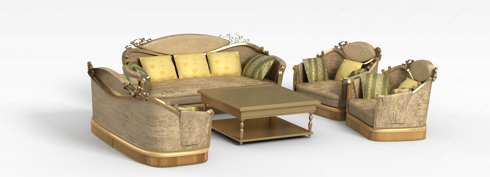 现代时尚欧式组合沙发3D模型