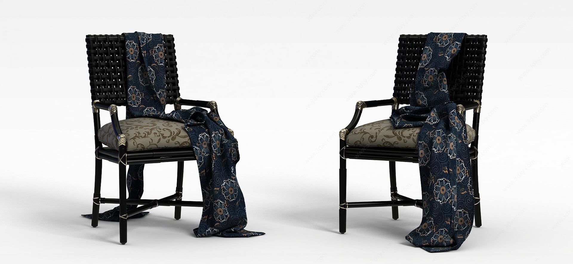 东南亚藤编椅子3D模型