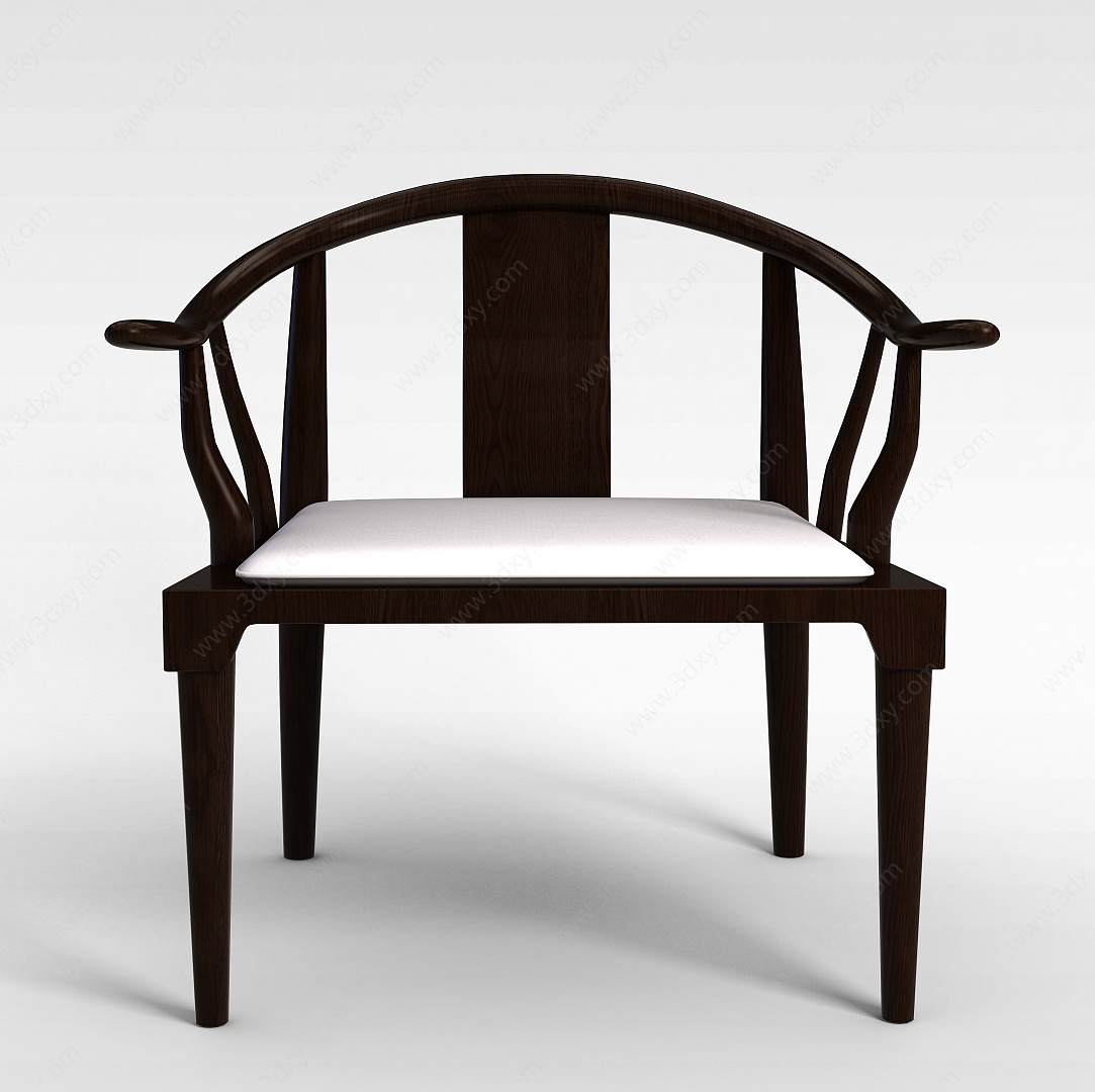 中式实木休闲椅3D模型