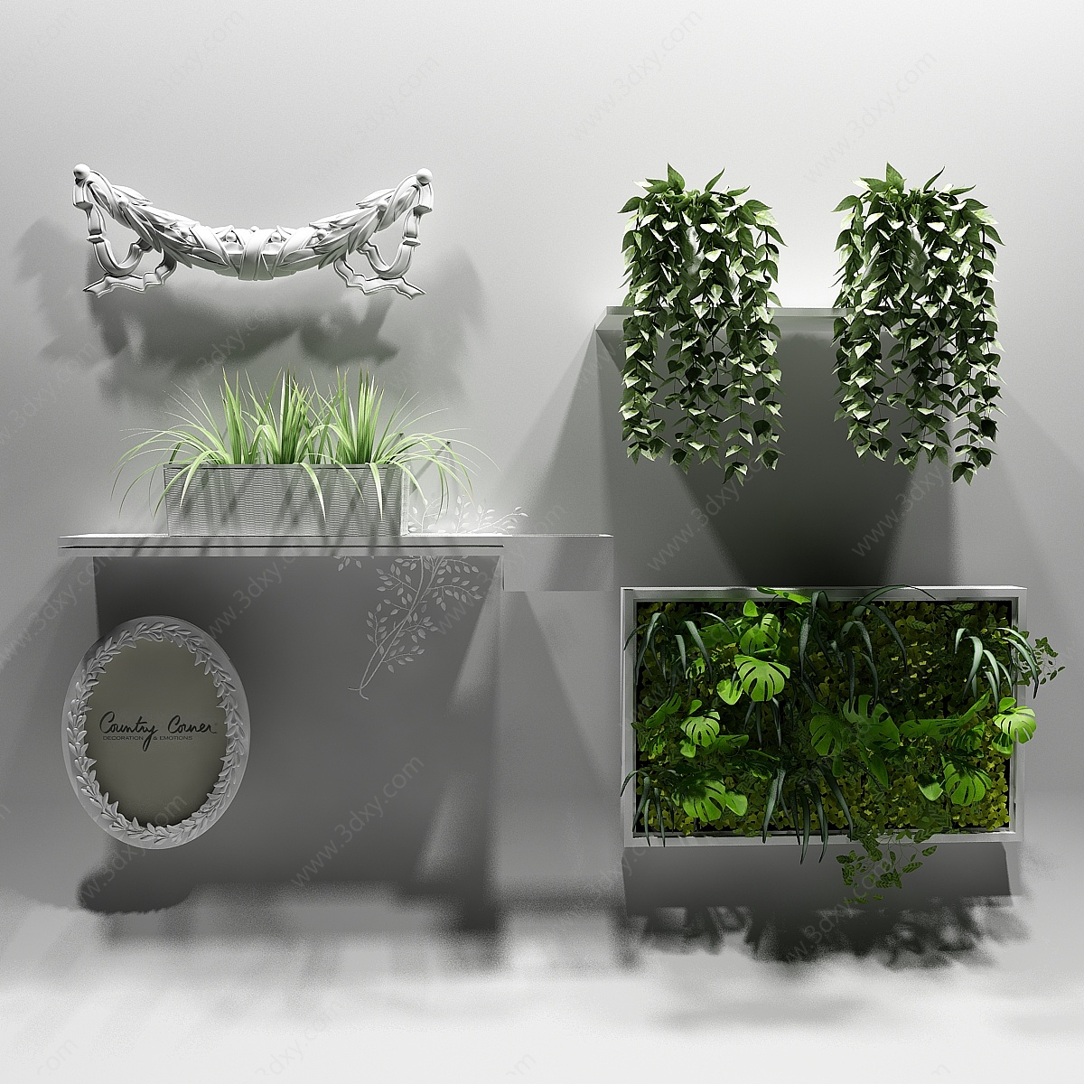 绿植墙饰植物3D模型