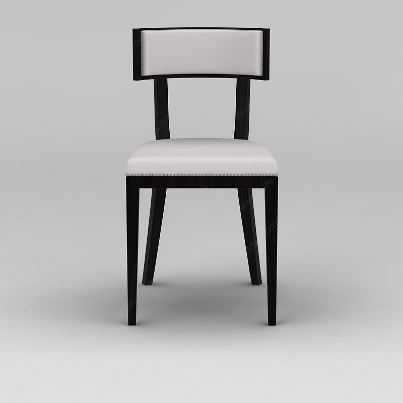 中式黑色实木椅子3D模型