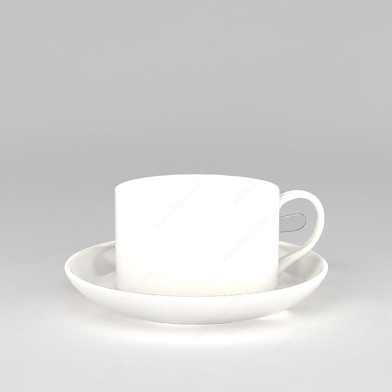 白色陶瓷咖啡杯3D模型