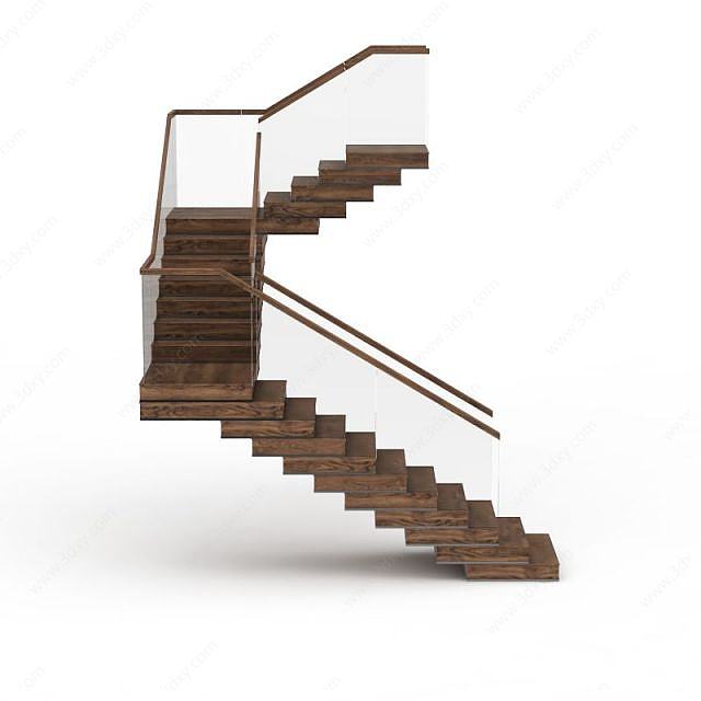 旋转实木楼梯3D模型