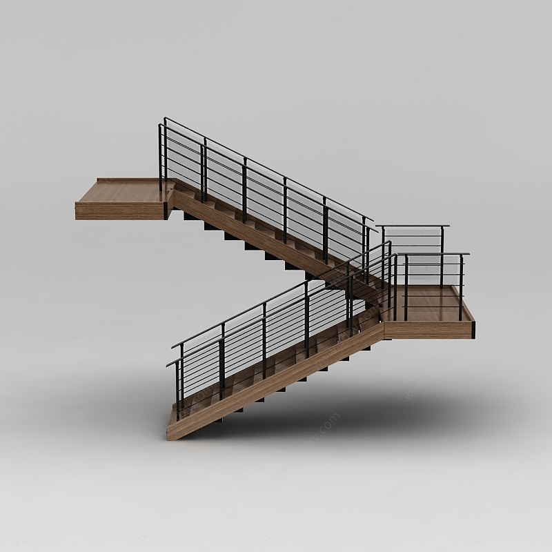 教学楼旋转楼梯3D模型