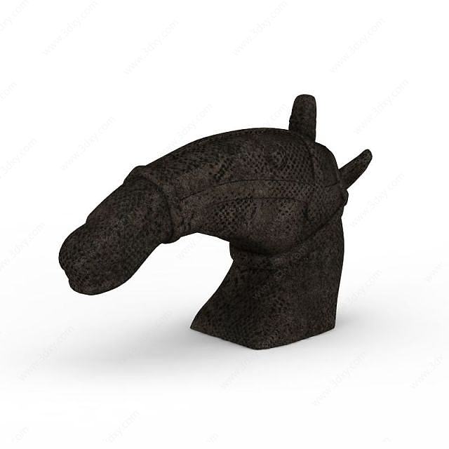 马头雕刻装饰品3D模型