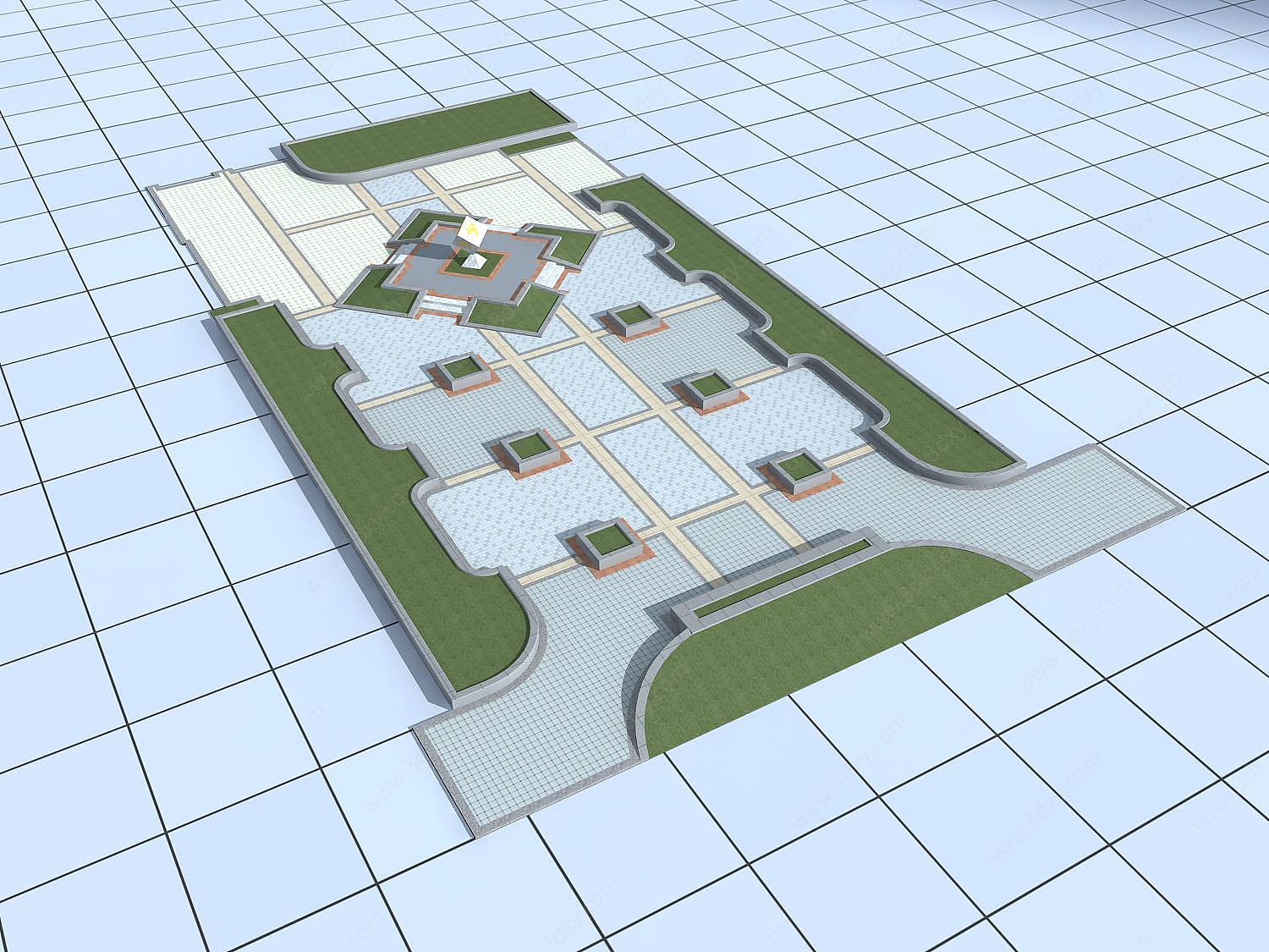 公园广场3D模型