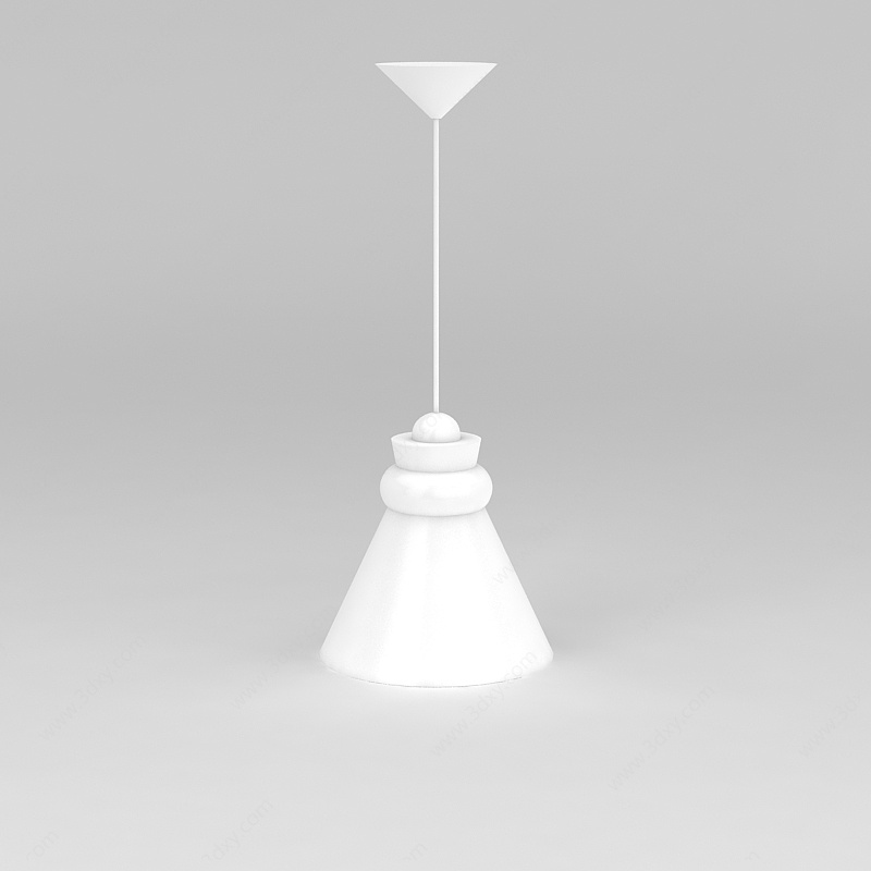 现代简约白色吊灯3D模型