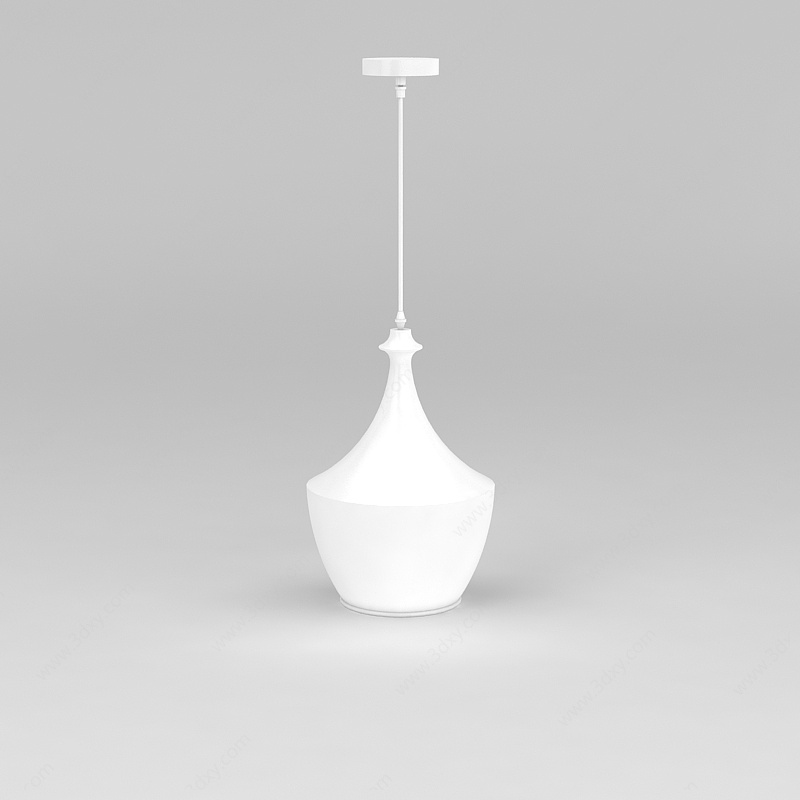 现代简约白色陶瓷吊灯3D模型