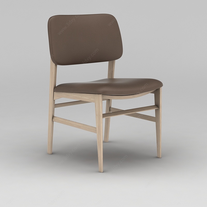 现代简约木质椅子3D模型