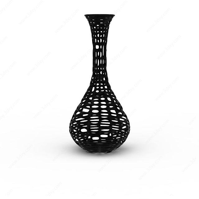 精品黑色花瓶摆件3D模型