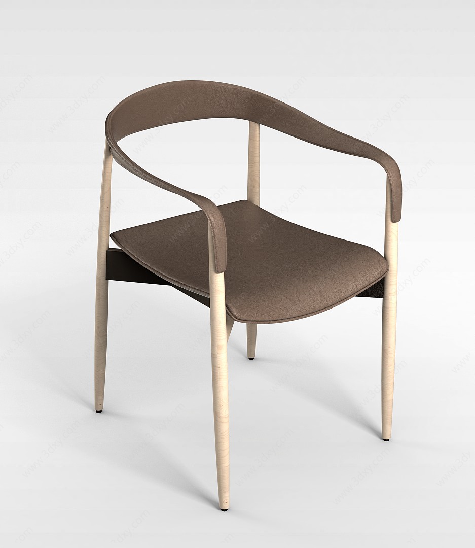 高档实木椅3D模型