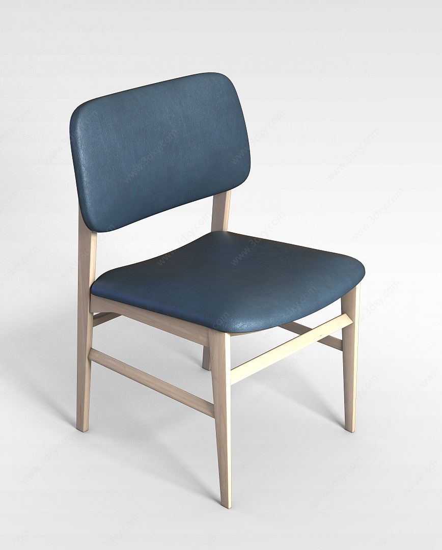 现代木椅3D模型