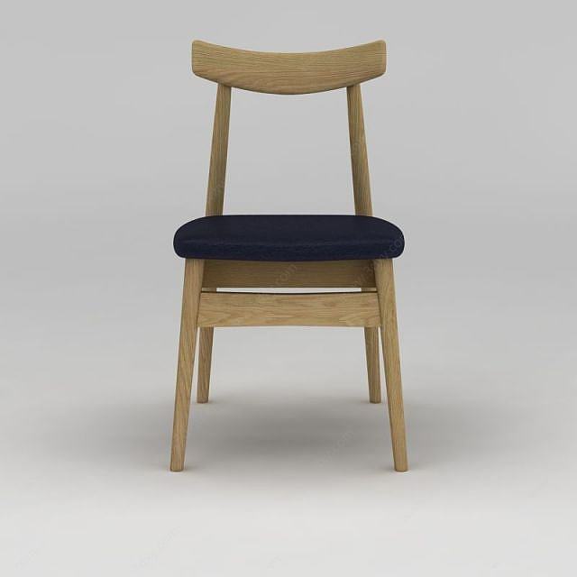 现代简约实木餐椅3D模型