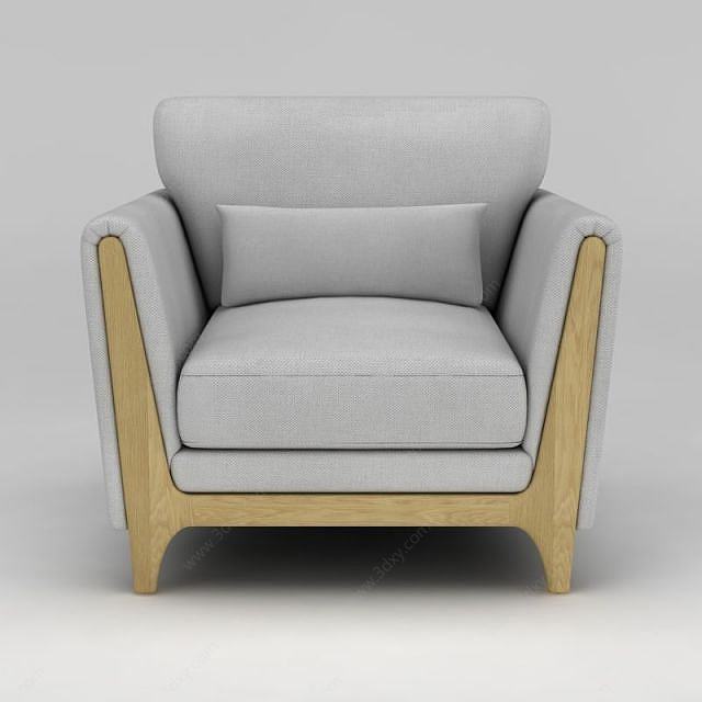 现代单人软沙发3D模型