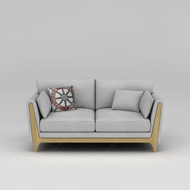 客厅布艺双人沙发3D模型