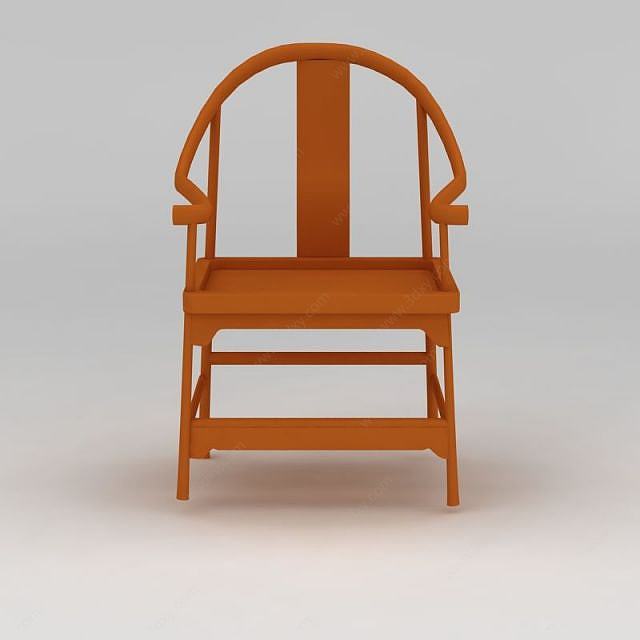 中式实木扶手椅子3D模型