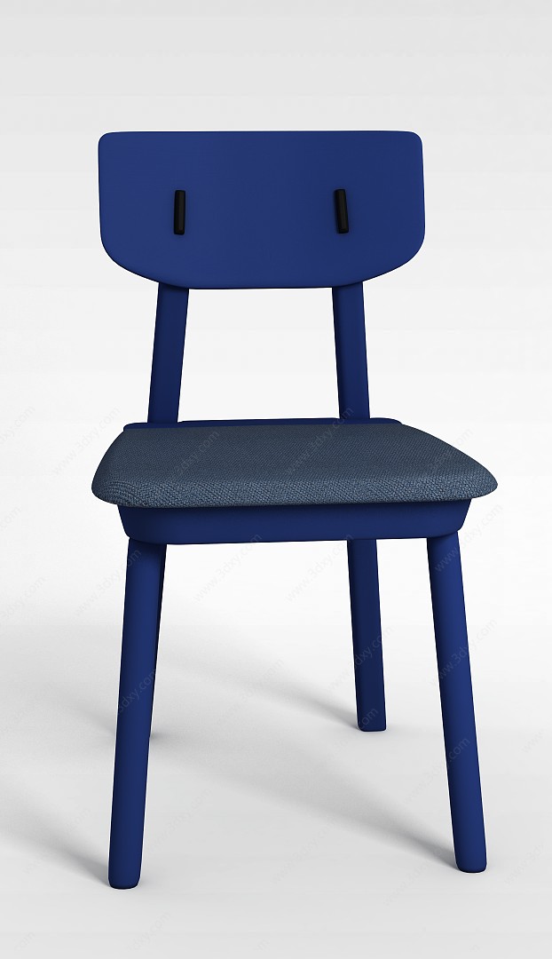 现代蓝色休闲椅3D模型