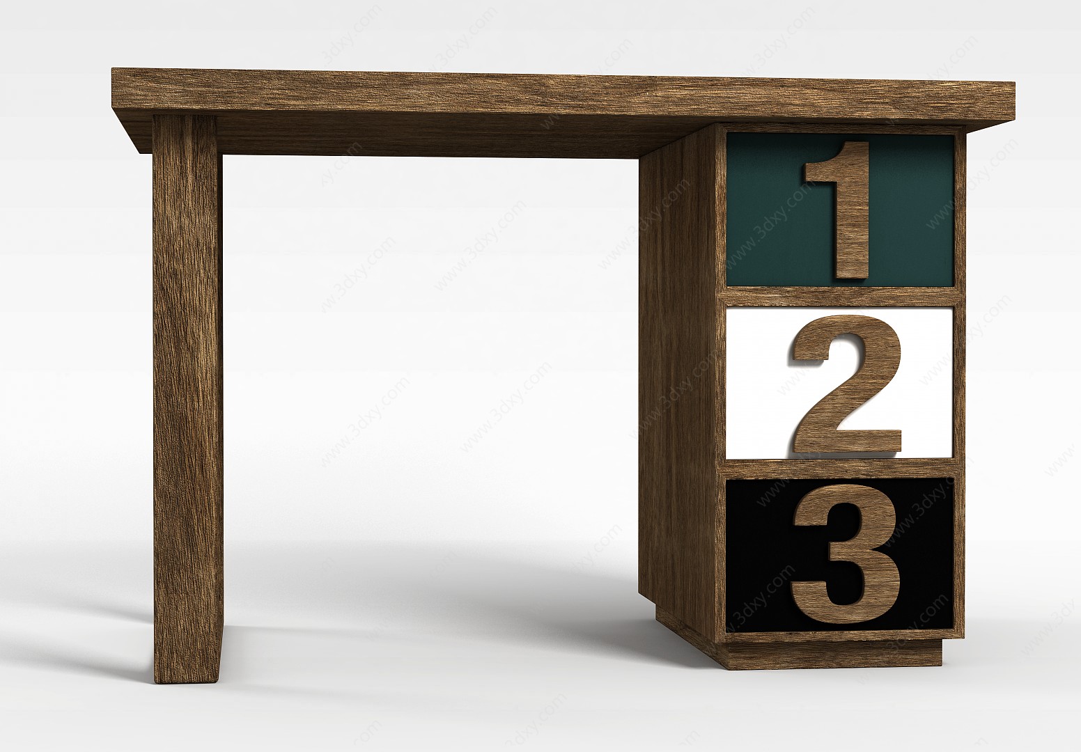 现代实木桌子3D模型