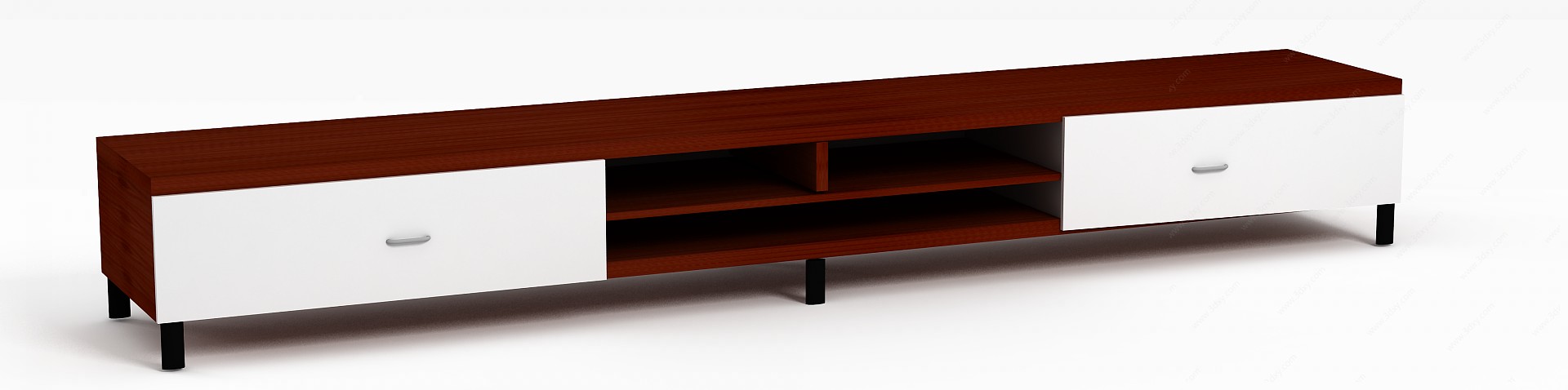 现代简约木艺电视柜3D模型