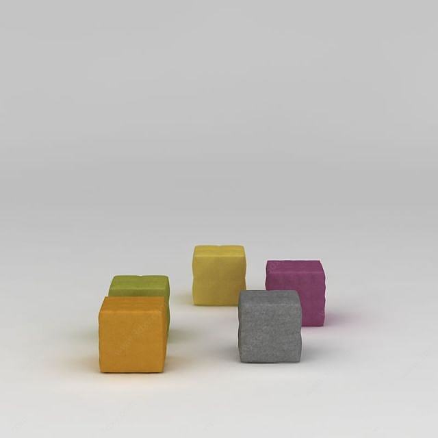 现代沙发矮凳3D模型