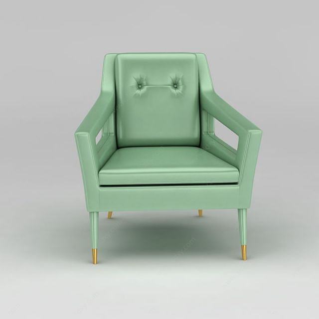 欧式浅色单椅3D模型