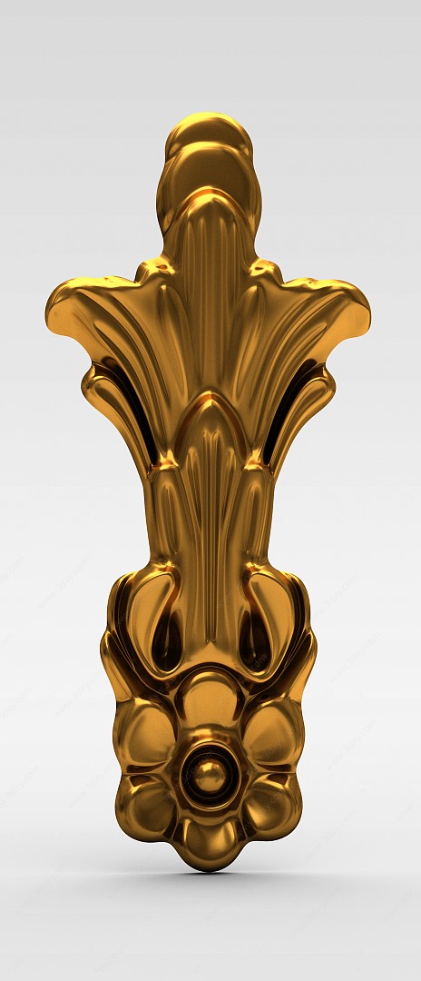 金色欧式雕花装饰品3D模型