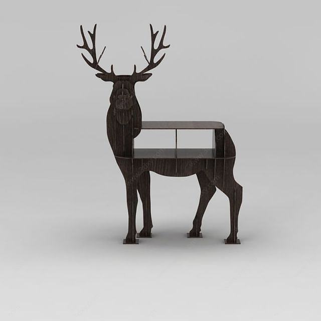 现代鹿造型书架3D模型