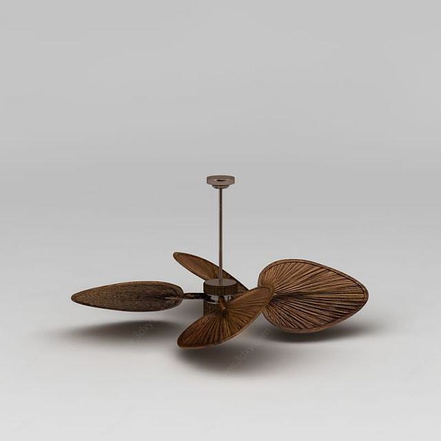 自然风风扇吊灯3D模型