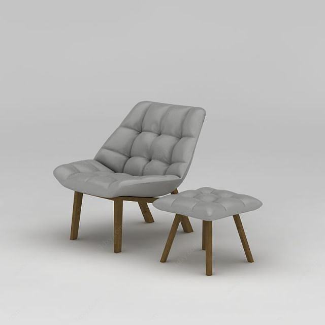 北欧单人沙发3D模型