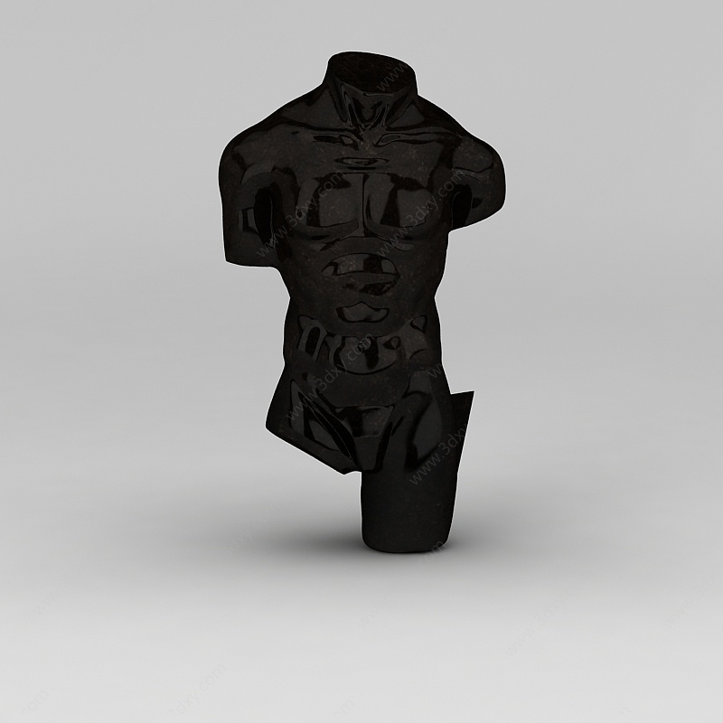 欧式黑色人体雕塑品3D模型