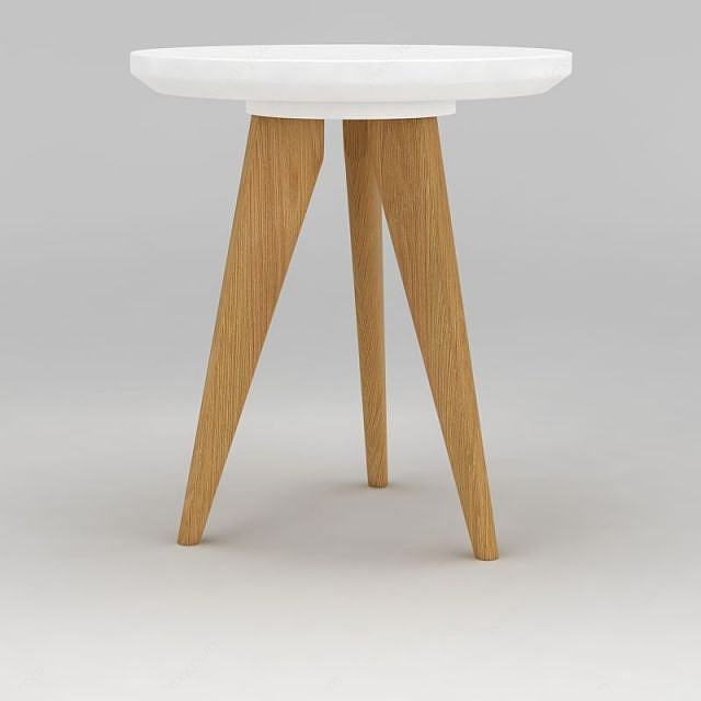 现代白色桌子茶几3D模型