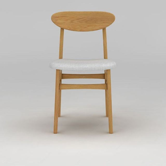 现代实木化妆椅3D模型