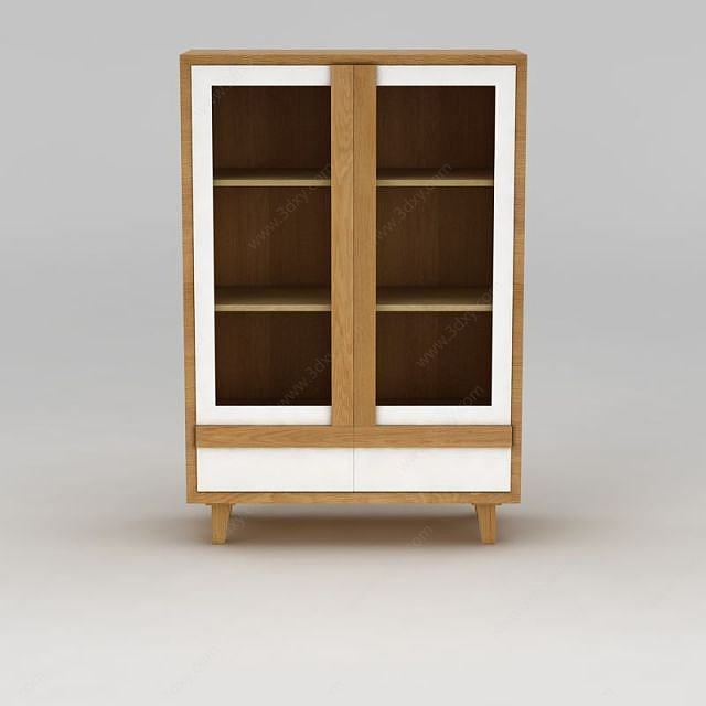 现代实木酒柜3D模型