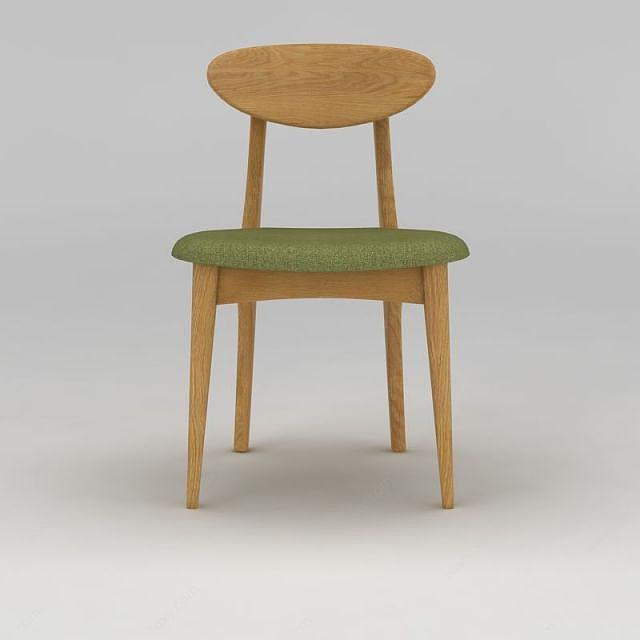 现代绿色实木休闲椅子3D模型