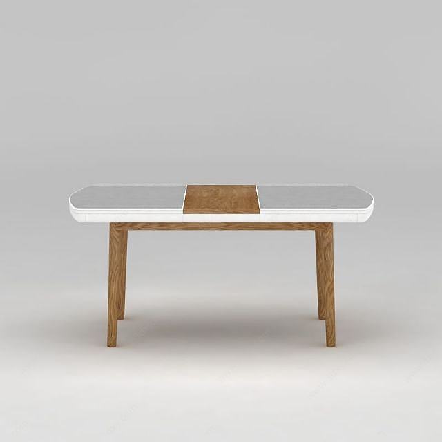 现代实木多功能餐桌3D模型