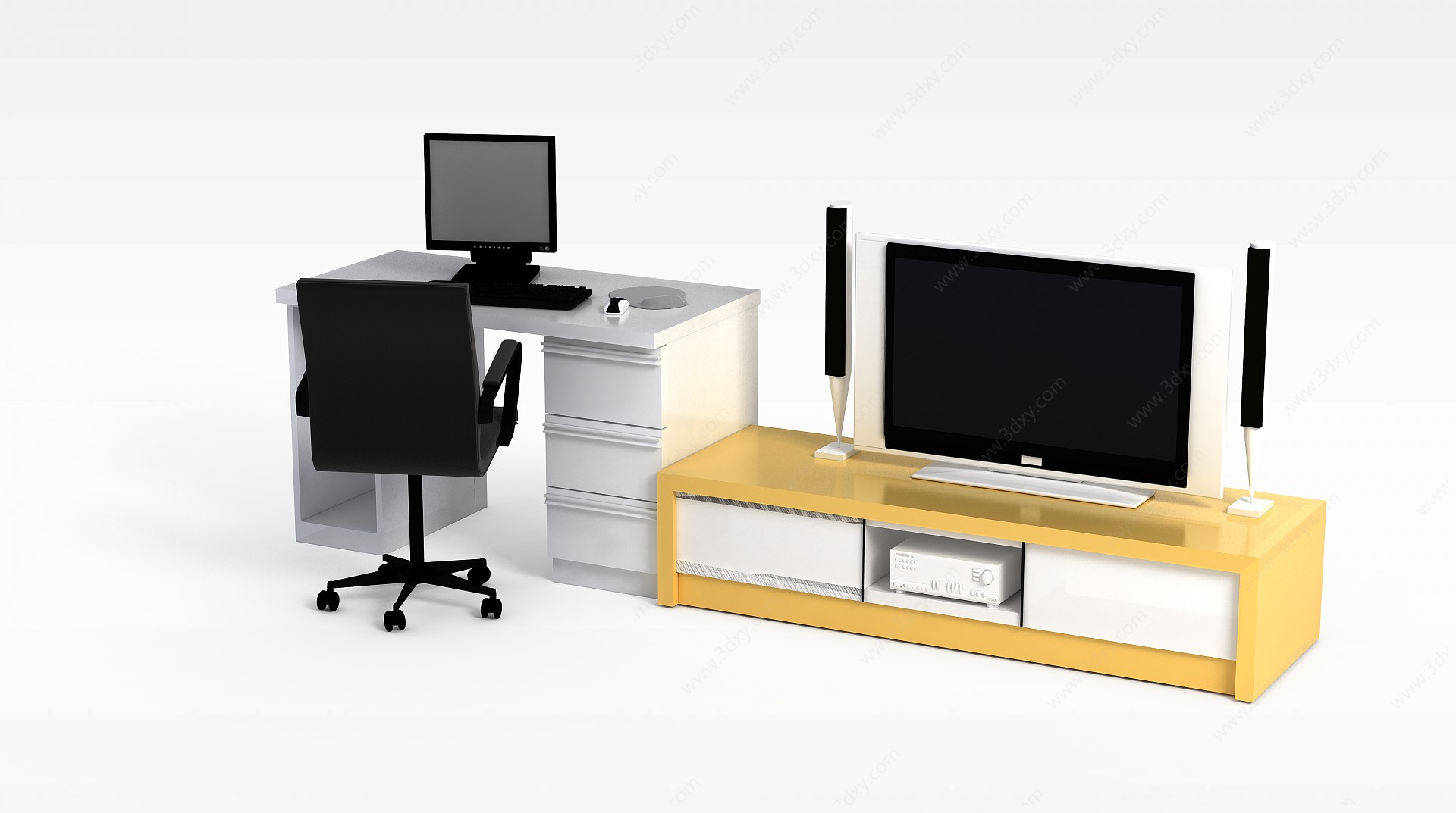 电视柜办公桌3D模型