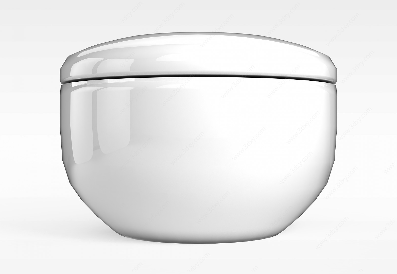 中式白色陶瓷碗3D模型