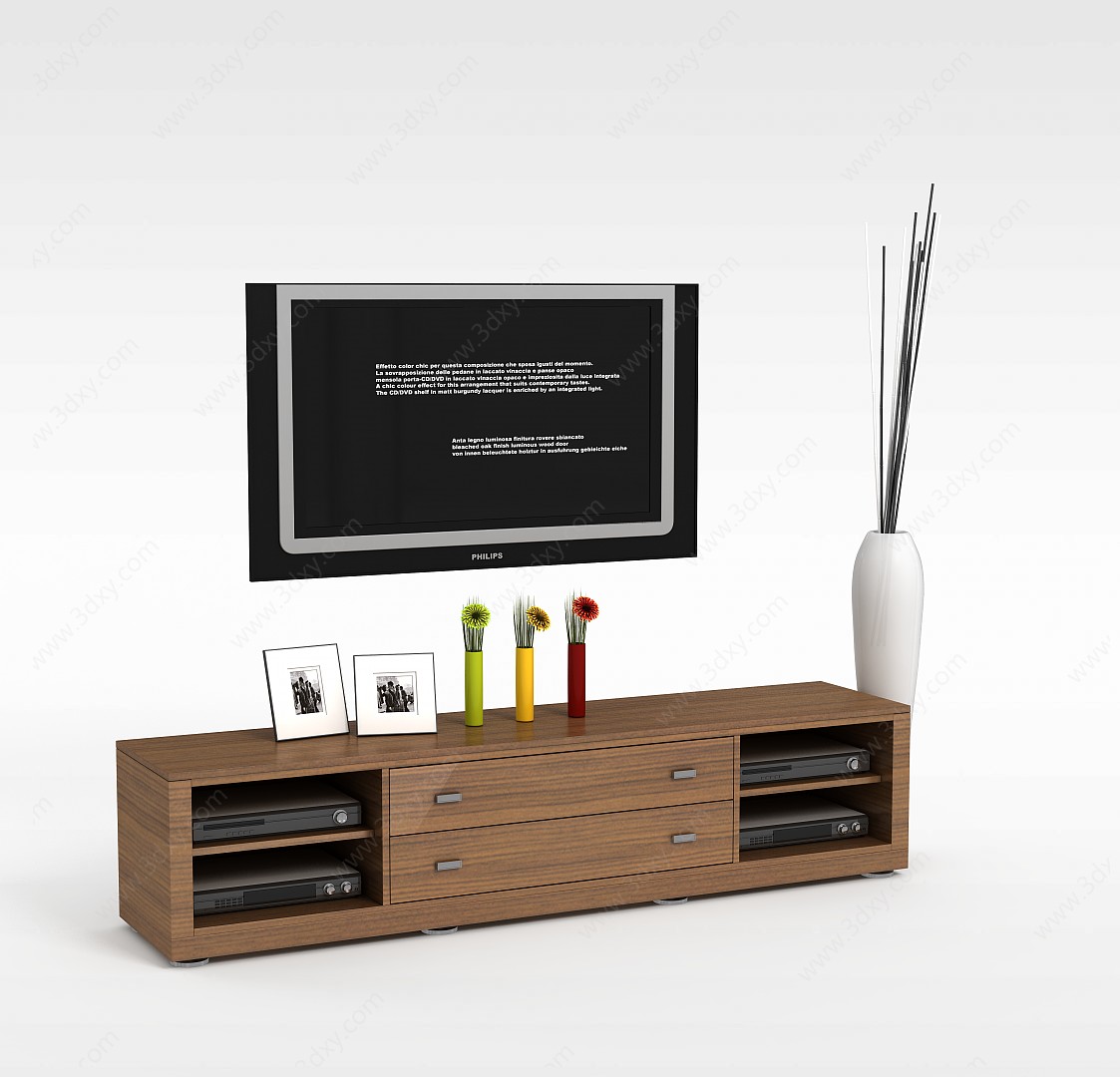 现代客厅电视柜3D模型