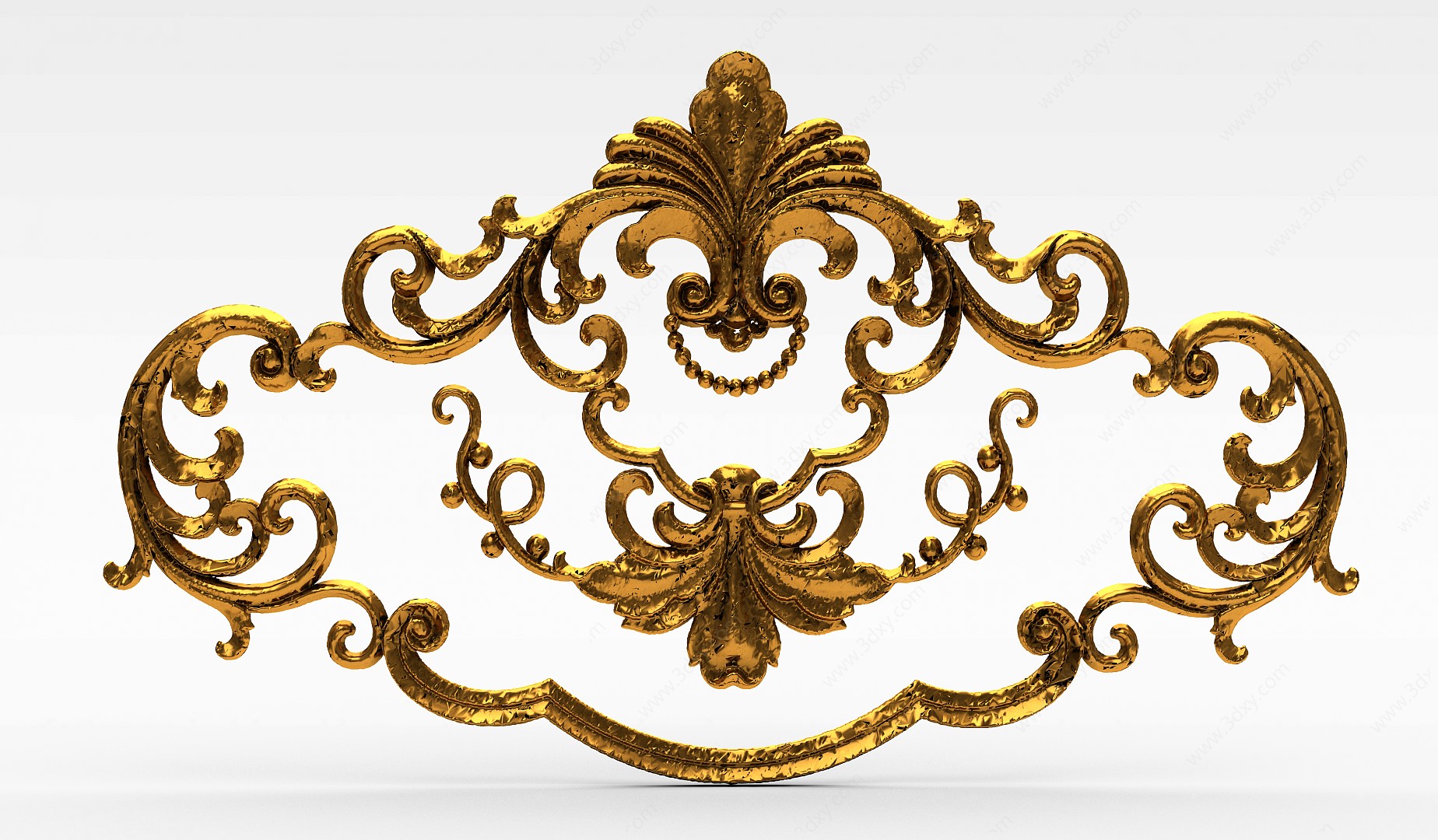 欧式金色雕花装饰品3D模型
