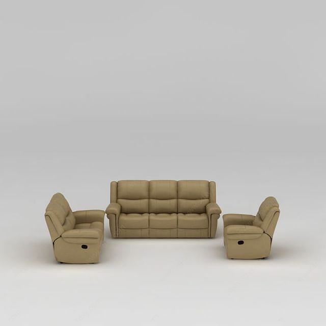 现代客厅布艺组合沙发3D模型