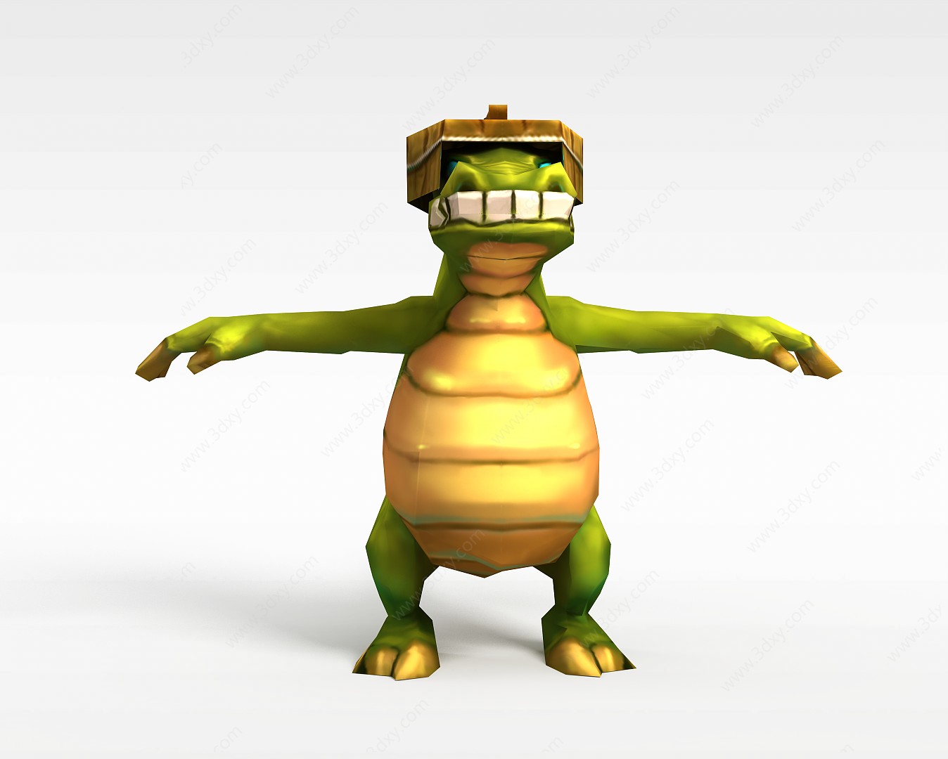 Q版小鱼儿与花无缺游戏角色乌龟3D模型