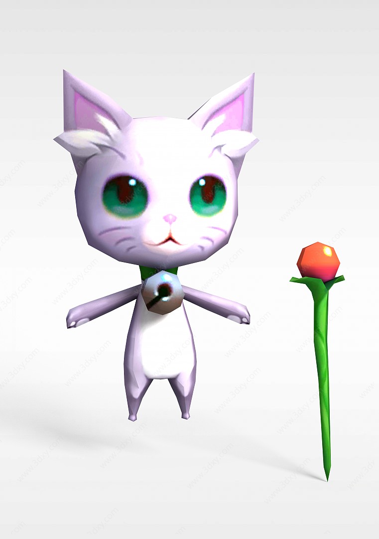 手游人物动物小猫3D模型