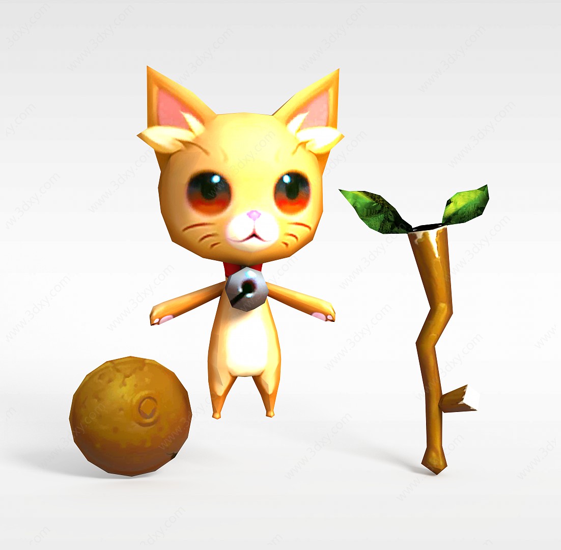 手游角色动物猫3D模型