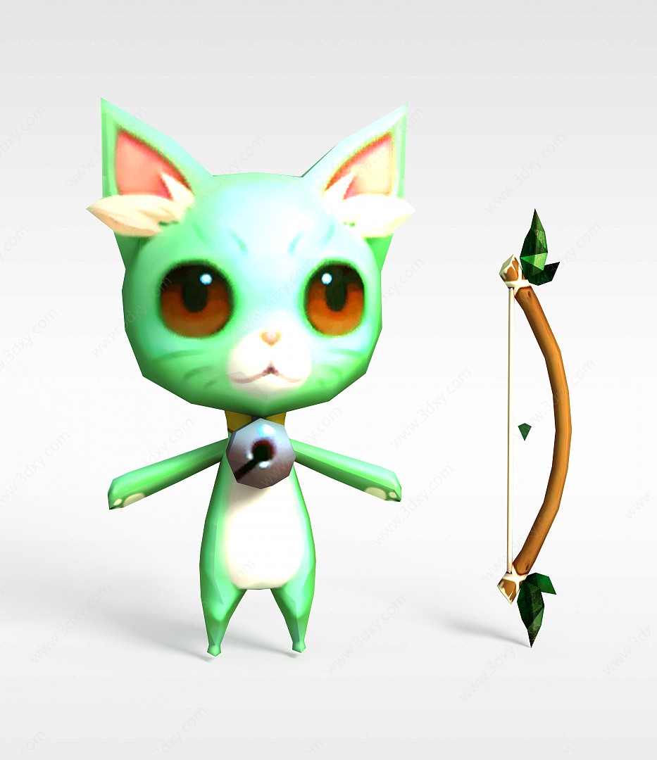 手游角色小猫动物3D模型