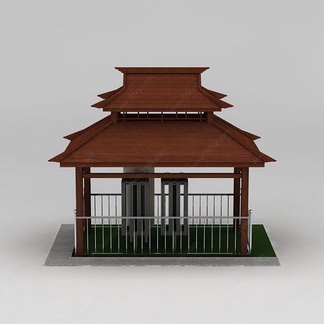 园林双层休闲亭3D模型
