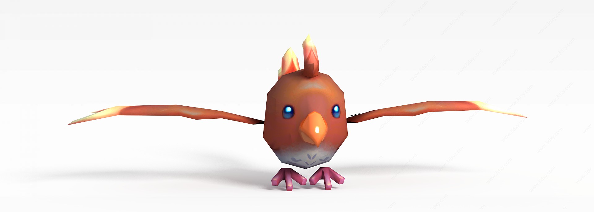 手游角色动物小鸟3D模型